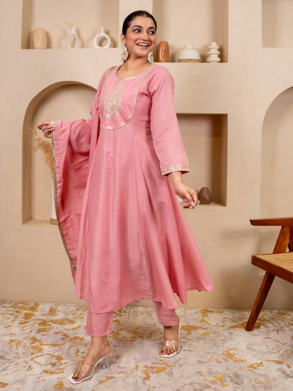 VP 9723 P Anarkali Kurta and Pant Dupatta Set